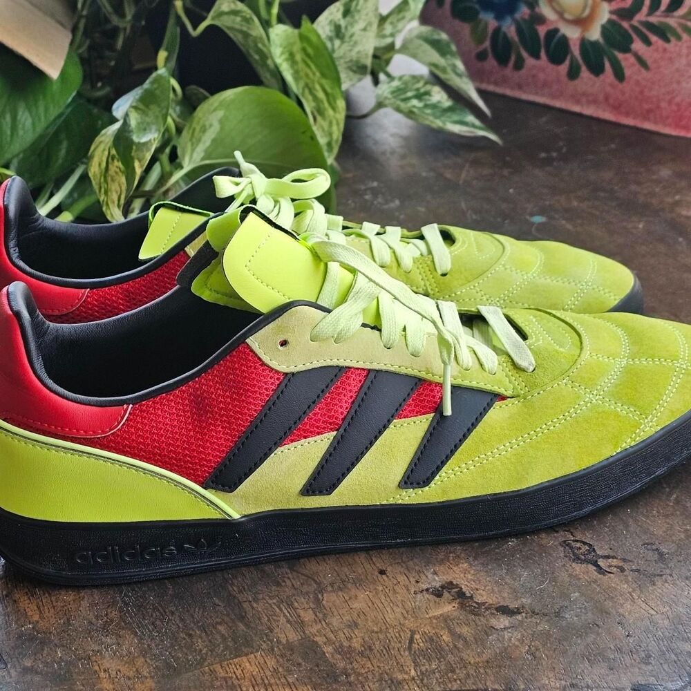 Adidas Sobakov P94 EE5640 Men's size 14 Neon Green Suede Black Red Low